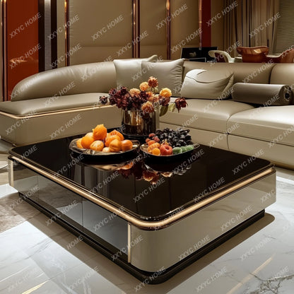 Light luxury large coffee table microcrystalline stone modern living room marble coffee table