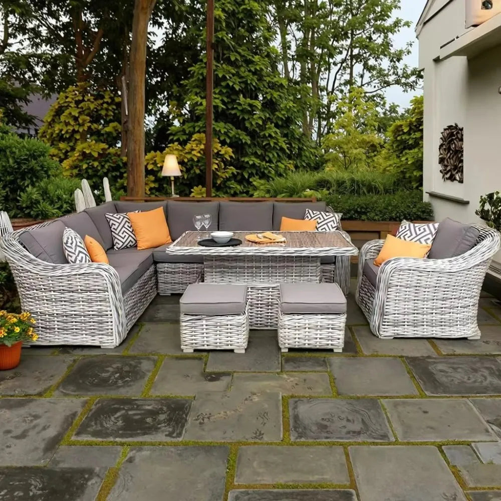 Wicker Patio Rattan Sets Garden Sofa Set Modern Lounge Furniture Sofa Set Outdoor Garden Furniture