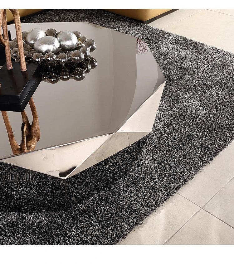 Diamond Shaped Coffee Table, Made of Stainless Steel Material, Suitable for Study Rooms, Bars, Hotels, Restaurants, and Offices
