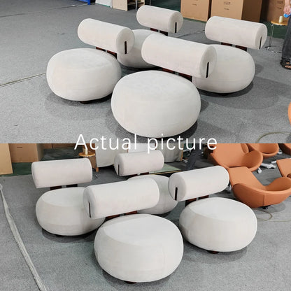 Nordic Design Casual Living Room Home Furniture Grey Wood Armchair Lobby Sofa Chair