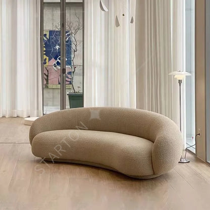 Semicircle Curved Sectional Sofa Living Room Modern Velvet Boucle Fabric Julep Sofa