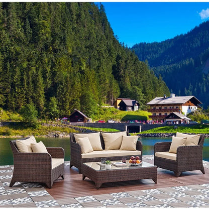 Wicker outdoor imitation rattan leisure living room courtyard balcony furniture sales office outdoor display negotiation sofa