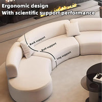 133.9" U-Shaped Sofa Set (Sofa A+Table+3Chairs B) - Cloud Couch, Solid Wood Frame