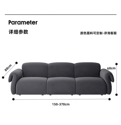 Small apartment sofa living room French retro cloud coffee table combination set green wind straight row fabric