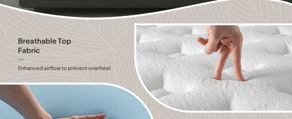 BedStory 14'' Full/King/Queen Size Mattress, Luxury Hybrid Mattress, Gel Memory Foam & Pocket Springs, Manufactured in USA