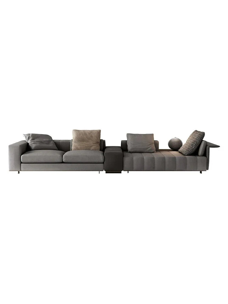 Italian minimalist modern cloth art three person sofa villa large family living room model room combined sofa