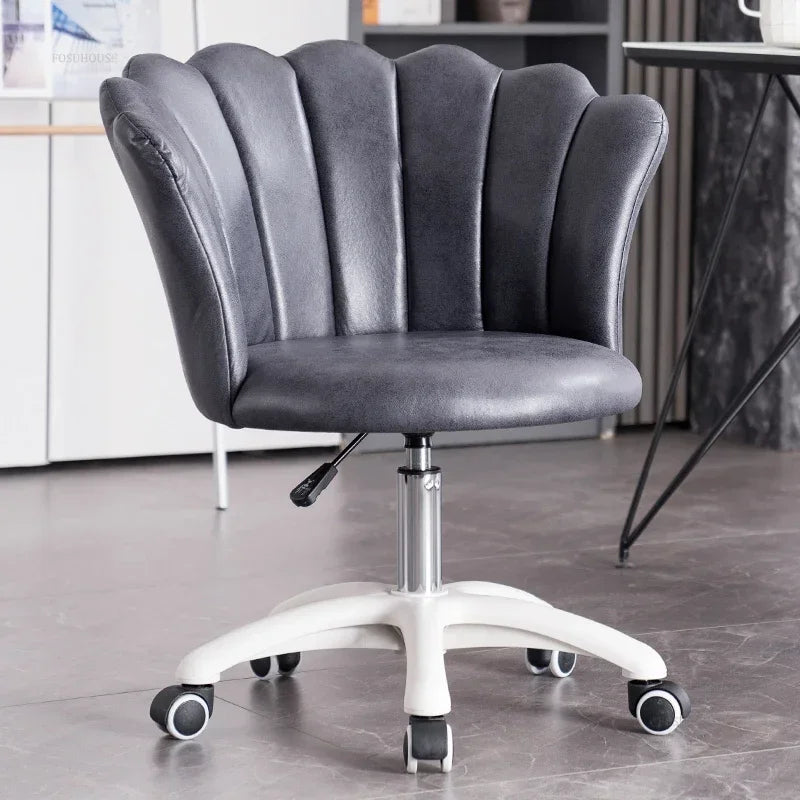 Rotatable Velvet Office Chair for Company Modern Soft Backrest Chair with Wheels Simple Creative Office Chairs for E-sports Room