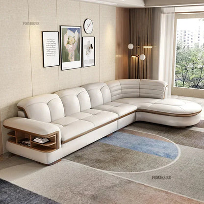 Design Artificial Leather Living Room Sofa Corner Combination Luxury Sofas Living Room Personality Home Furniture