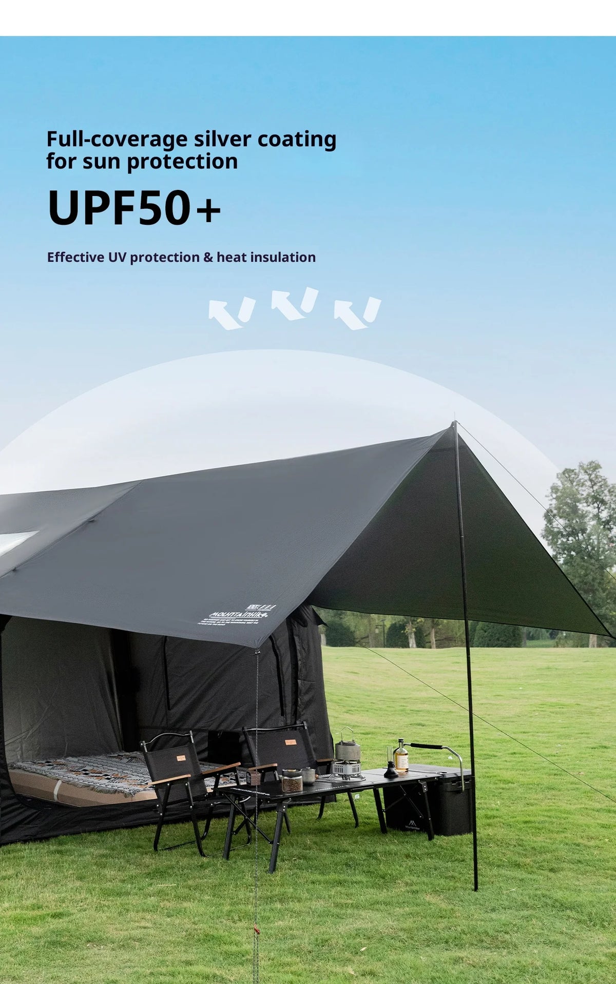 MOUNTAINHIKER Large Space 3-6 Persons Inflatable Tent Windproof Spacious Interior Family Outdoor Camping House