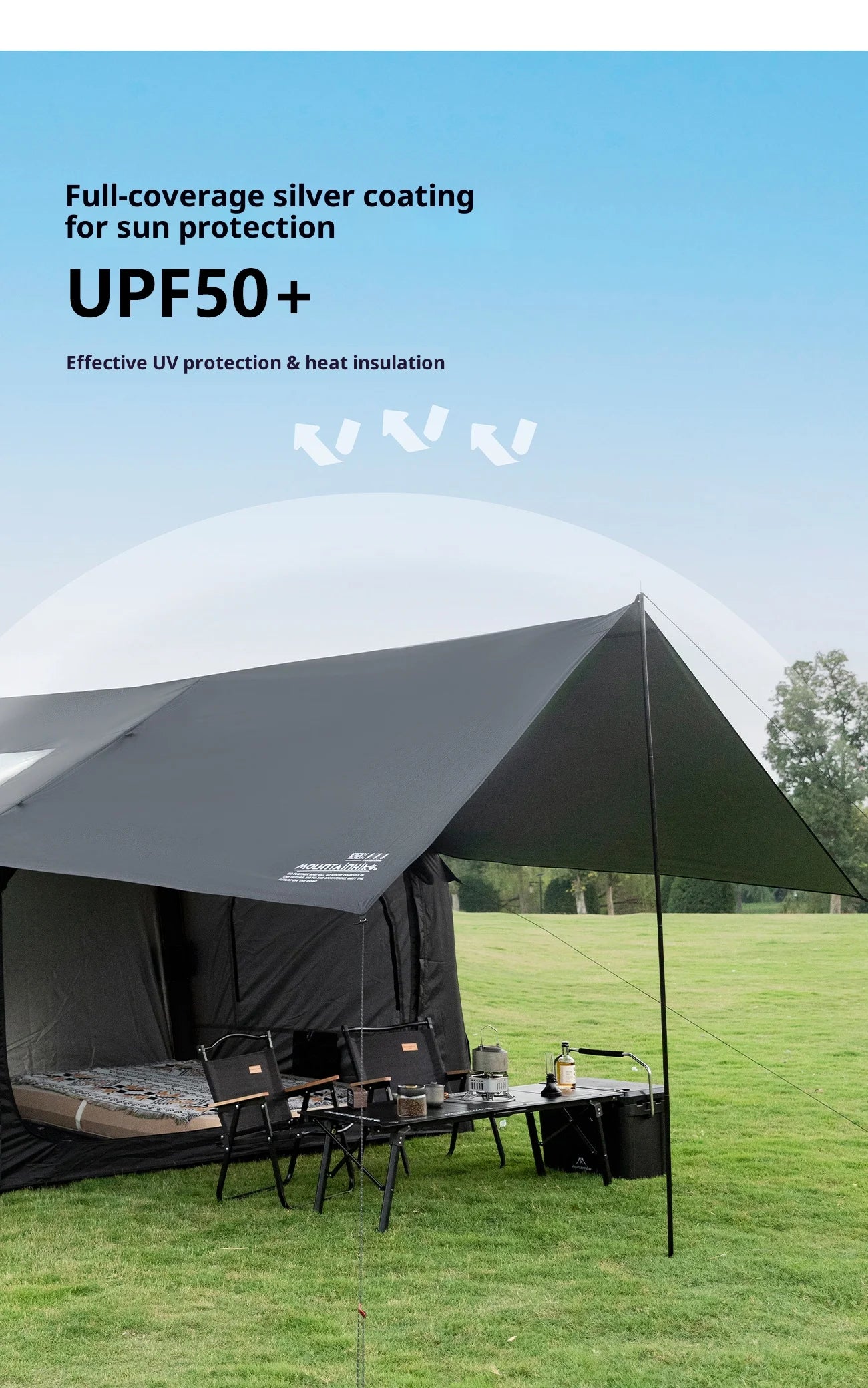 MOUNTAINHIKER Large Space 3-6 Persons Inflatable Tent Windproof Spacious Interior Family Outdoor Camping House
