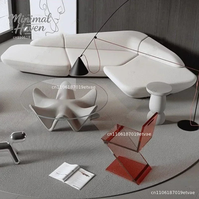 Curved Sofa Reception Modern Designer High Quality Room Decor Living Room Sofas Relaxing Leisure Salon Muebles Furnitur