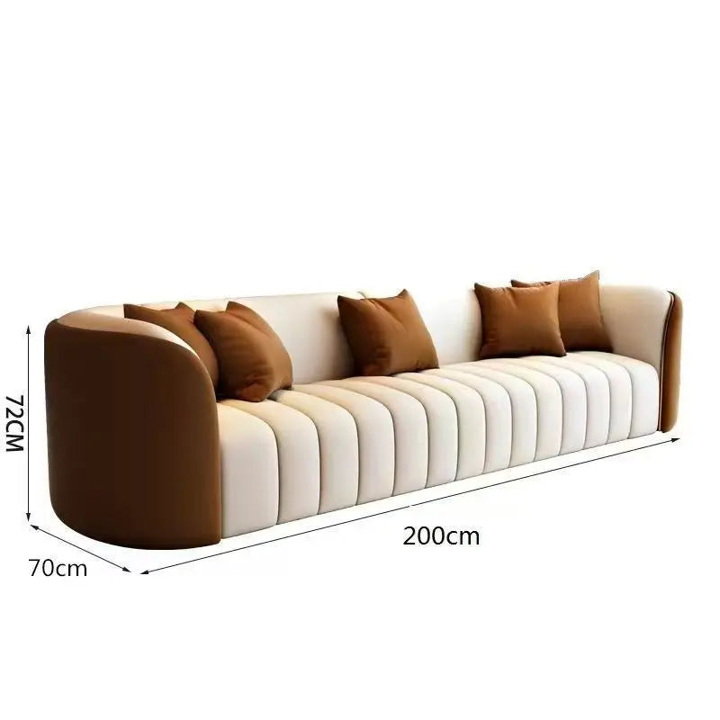 Canapé de luxe léger, petit appartement, salon, zone d'assise, réunion, invités, canapé à rangée droite