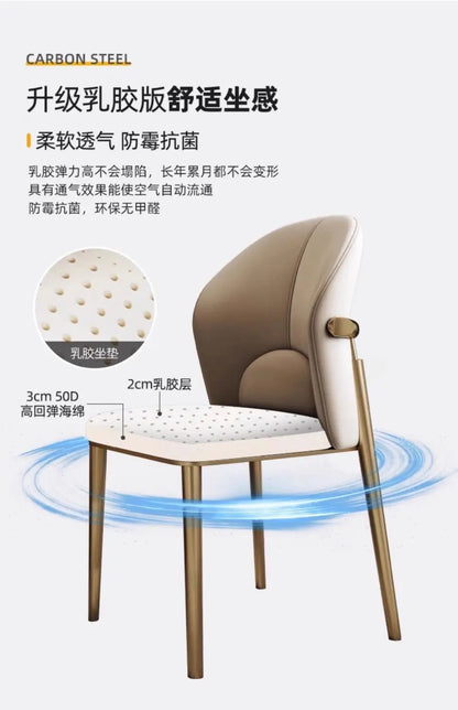 Italian Dining Chair Home Nordic Backrest Chair High-end Restaurant Stool Hotel Modern Simple Light Luxury Stainless Steel Chair