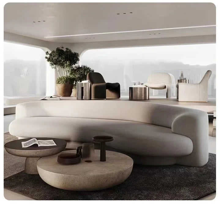 Curved Italian minimalist special-shaped sofa, small apartment living room sofa