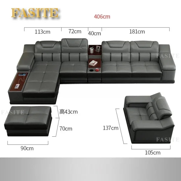 Genuine Leather Sofa Cama Leather Couch Big Sofas Sleeper Sofa Set Living Room Furniture Sofas Modern Sectional Sofa