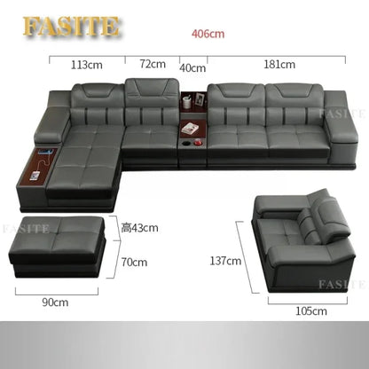 Genuine Leather Sofa Cama Leather Couch Big Sofas Sleeper Sofa Set Living Room Furniture Sofas Modern Sectional Sofa