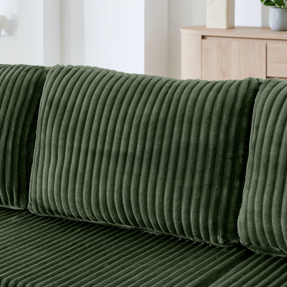 Modular striped corduroy U-shaped modular modular sofa sofa compression sofa living room bedroom apartment set