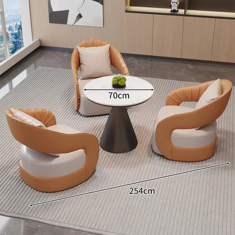 YJQ Business Negotiation Table and Chair Set for Sales Office, Hotel Lobby Reception, Guest Reception, and Rest Area Sofa