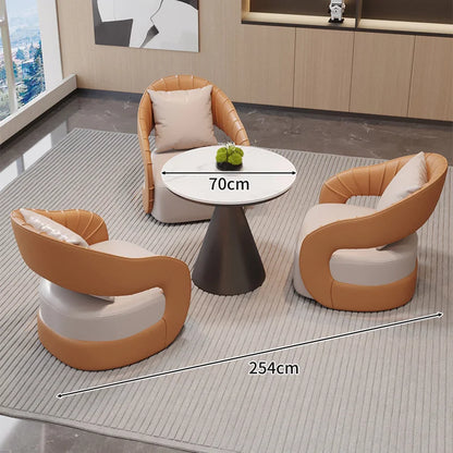 YJQ Business Negotiation Table and Chair Set for Sales Office, Hotel Lobby Reception, Guest Reception, and Rest Area Sofa
