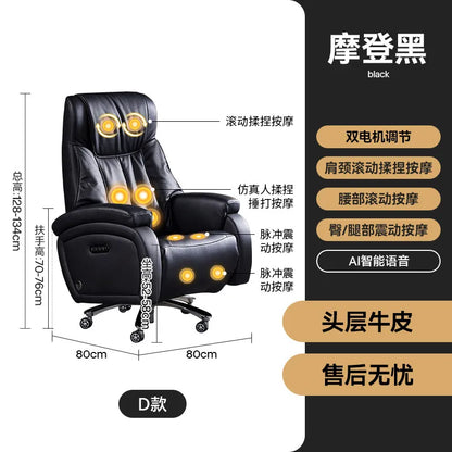 Arms Heat Office Chair Big Tall Comfy Boss Single Office Chair Massage Ergonomic Chaise Bureau Design Italian Furniture Luxury
