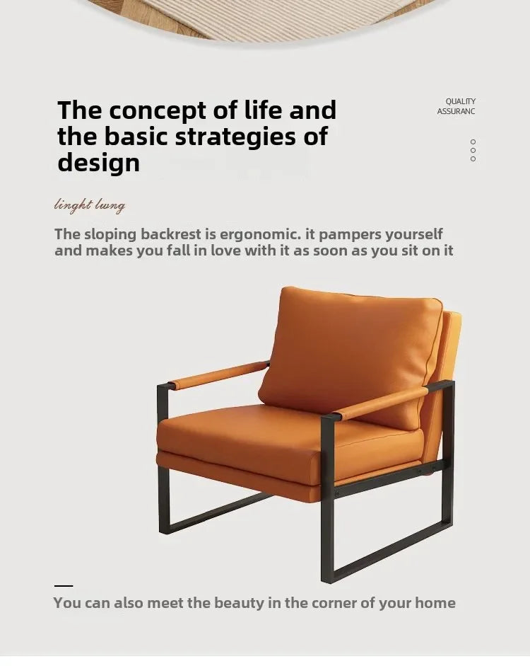 Nordic lazy sofa light luxury sales single wrought iron leisure chair balcony negotiation bedroom living room minimalist sofa