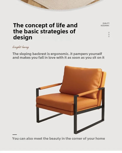 Nordic lazy sofa light luxury sales single wrought iron leisure chair balcony negotiation bedroom living room minimalist sofa