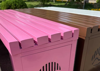 Banc en acier inoxydable au Design moderne, pour parcs de jardin de luxe en plein air et patios d'hôtel, sièges métalliques résistants au soleil et imperméables