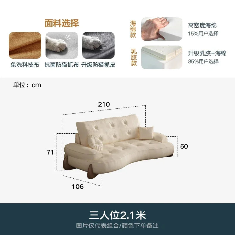 Postmodern Living Room Sofas Fabric Nordic Designer Modern Lounge Couch Lazy Replica Sleeper Princess Divano Salon Furniture