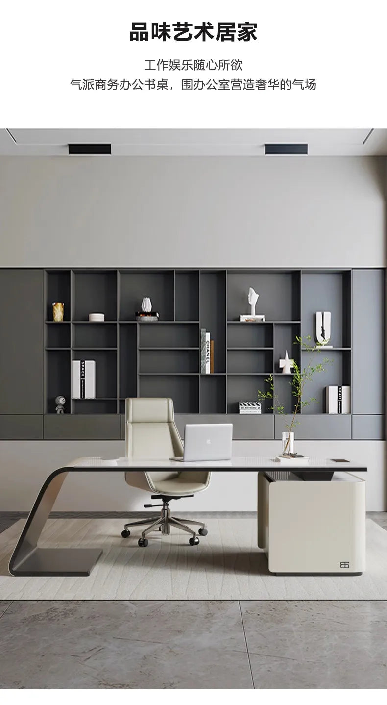 Italian minimalist rock slab office table study table Computer desk Room desks office desks and workstations studio desk