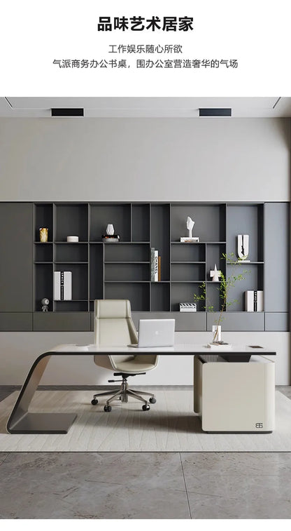 Italian minimalist rock slab office table study table Computer desk Room desks office desks and workstations studio desk