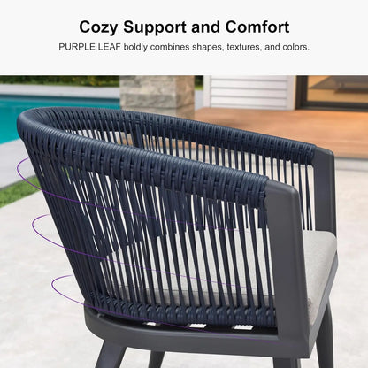 Patio Dining Set for 6 All-Weather Wicker 7 Piece Aluminium Outdoor Table and Chairs Set Included Cushions for Backyard Indoor
