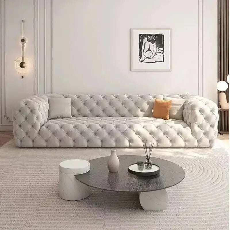 X Italian Fabric Living Room Sofas Beige Sleep Twin Designer Lazy Double Sofas Bedroom Lounges Canape Salon House Accessories