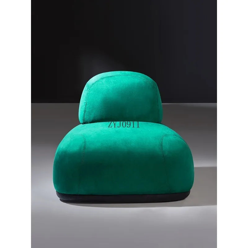 Italian minimalist light luxury suede single sofa chair living room furniture