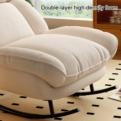 Living Room Luxury Reclining Lounge Chair Adjustable Backrest Rocking Sofa Chair Modern Home Cozy Relaxing Chair with Steel Base