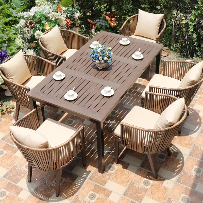 Rattan Garden Table and Chair Balcony Outdoor Furniture Sets Outdoor Leisure Rattan Table and Chair Garden Furniture Sets Q