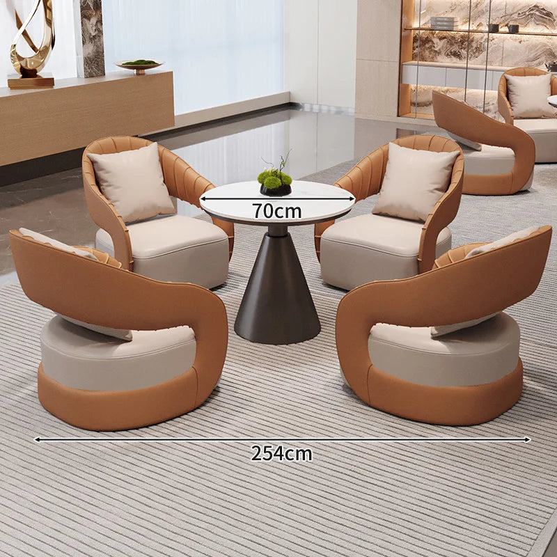 YJQ Business Negotiation Table and Chair Set for Sales Office, Hotel Lobby Reception, Guest Reception, and Rest Area Sofa