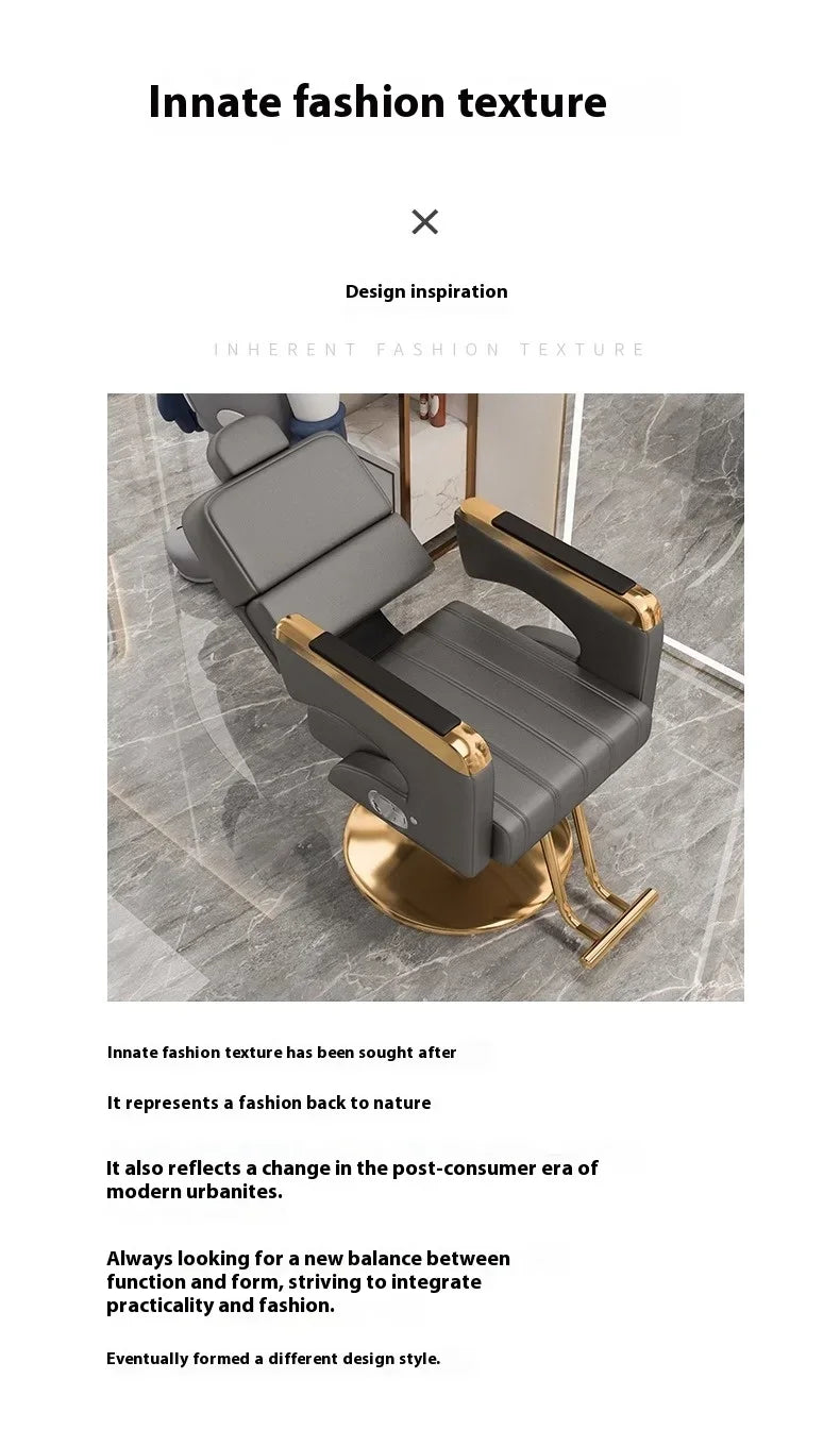 2025 Luxury Personalized Chair Barber Classic Hydraulic Reclining Release Salon Chair Leg Rest Professional Barberia Furniture