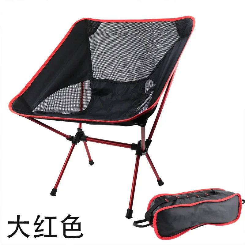 Lightweight Folding Camping Chair,Portable Aluminum Alloy Outdoor Chair with Lazy Backrest,Foldable Design for Fishing,Hiking
