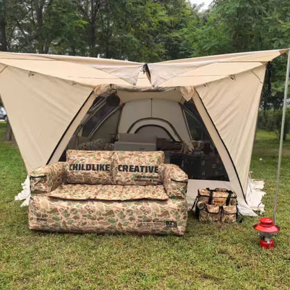 Double and Single Inflatable Sofa with Built-in Air Pump, Comfortable and Portable for Camping and Leisure Home Use