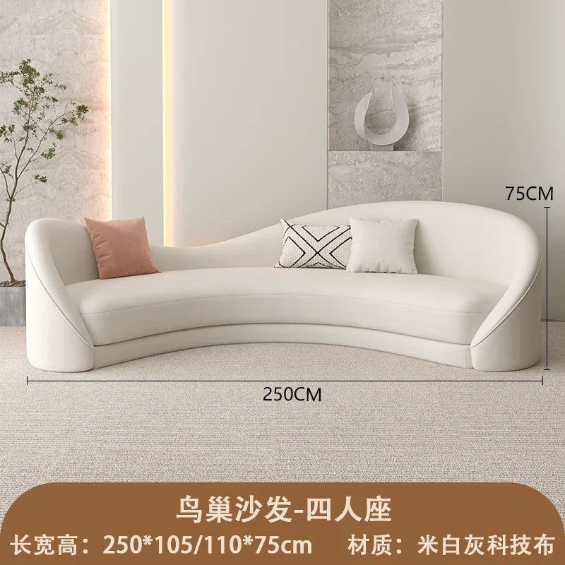 Curved White Living Room Sofas Recliner Cloud Cream Modern Living Room Sofas Create European Lazy Divano Postmodern Furniture