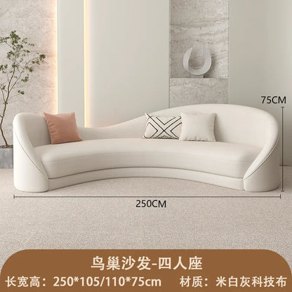 Curved White Living Room Sofas Recliner Cloud Cream Modern Living Room Sofas Create European Lazy Divano Postmodern Furniture