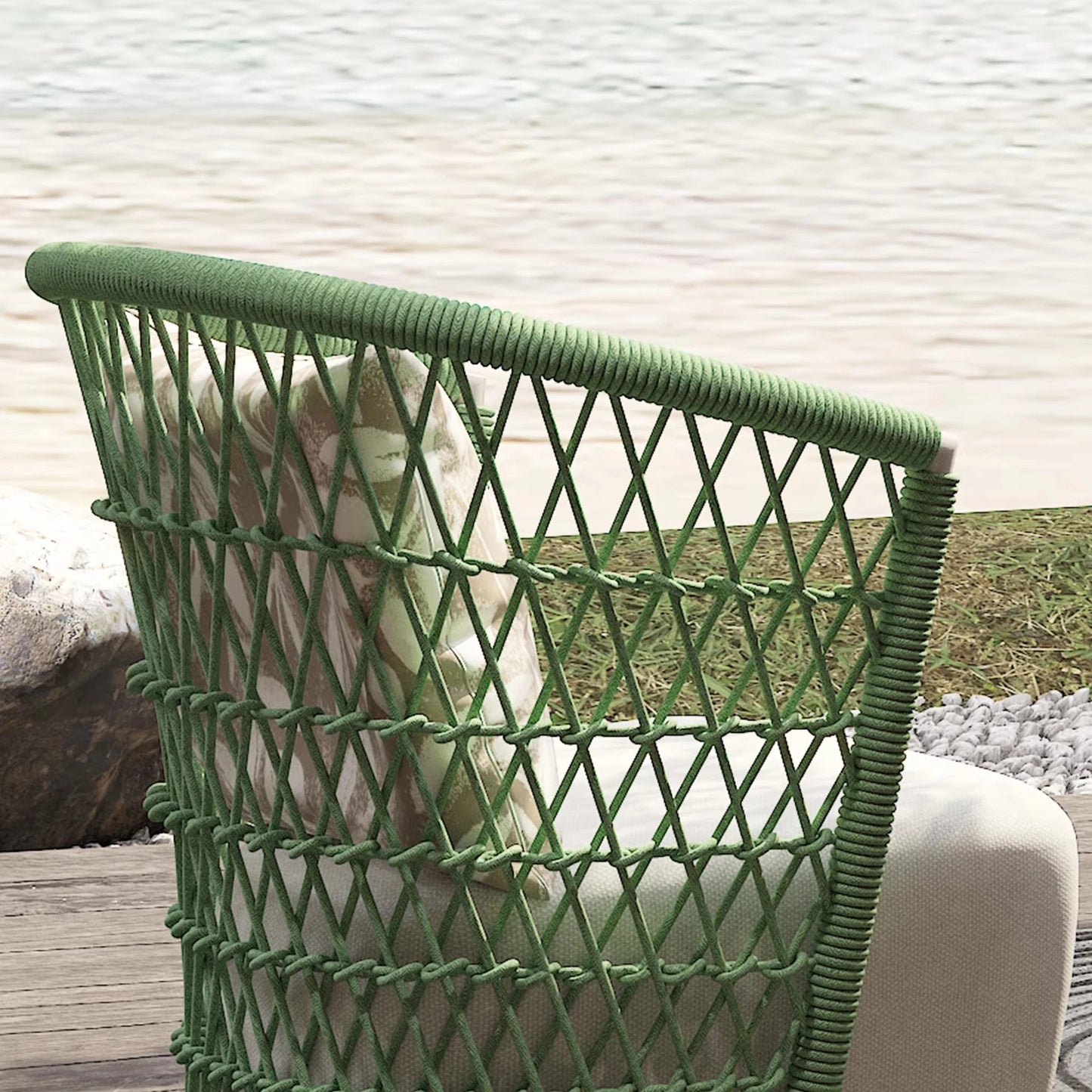 All Weather Modern Outdoor Furniture Chairs Aluminum Frame Rope Weave Patio Dinning Garden Chairs