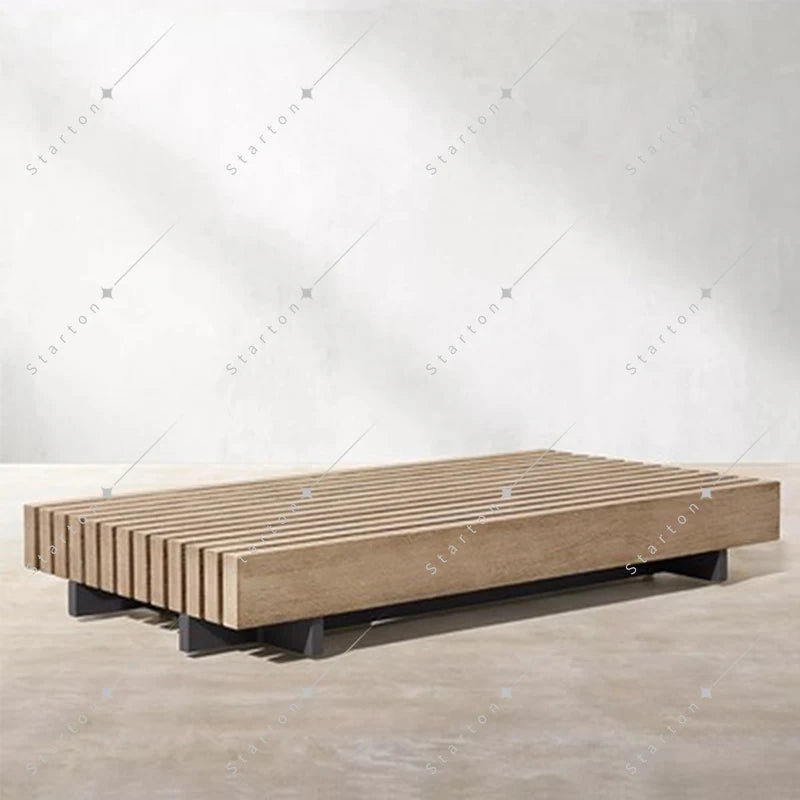 High Quality Solid Wood Teak Outdoor Patio Garden Sofas L-Shape Sectional Sofa Cushions for Villa Park Poolside Restaurant Use