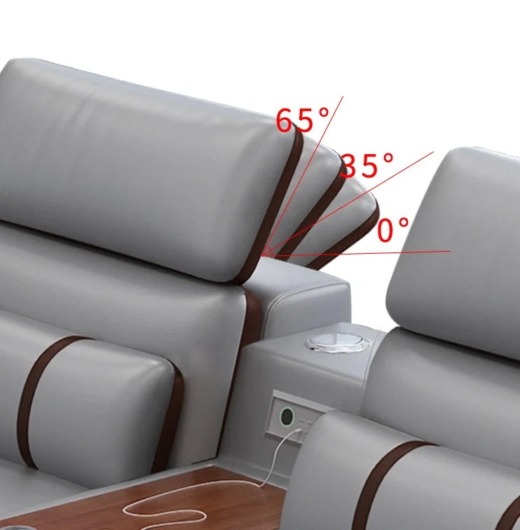 New Fashion L Shape Smart Massage Couch Living Room Furniture Leather Sofas