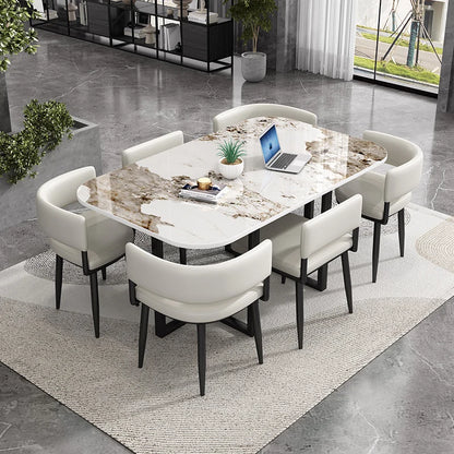 Minimalist   Marble Top Dinning Table 6 Seater Modern Restaurant Home Dining Room And Chairs Sets