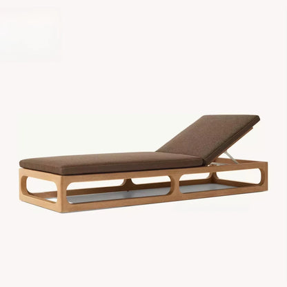 Modern style sun lounger for outdoor hollow solid wood sun lounger for swimming pool garden outdoor terrace