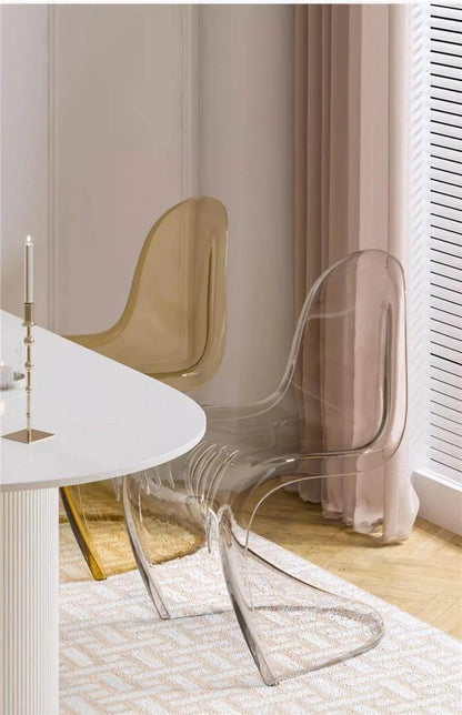 Acrylic transparent chair simple household light luxury high-end dining table chair makeup chair Pan Dong chair