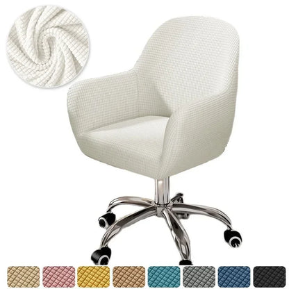 Solid Elastic Rotating Chair Cover Dining Room Spandex High Sloping Armchair Covers Office Chair Slipcover Coffee Bar Make Up