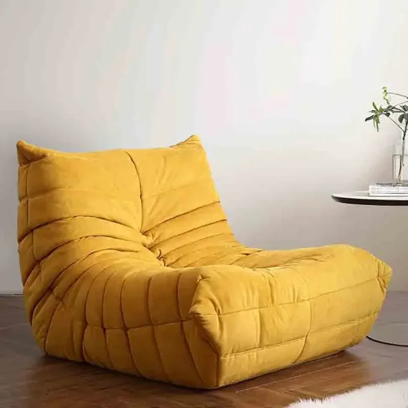 Single Seat Foam Armless Couch Chair Lazy Floor Sofa Fireside Bean Bag Chair Sofa Lounger for Living Room Bedroom Fireside Chair