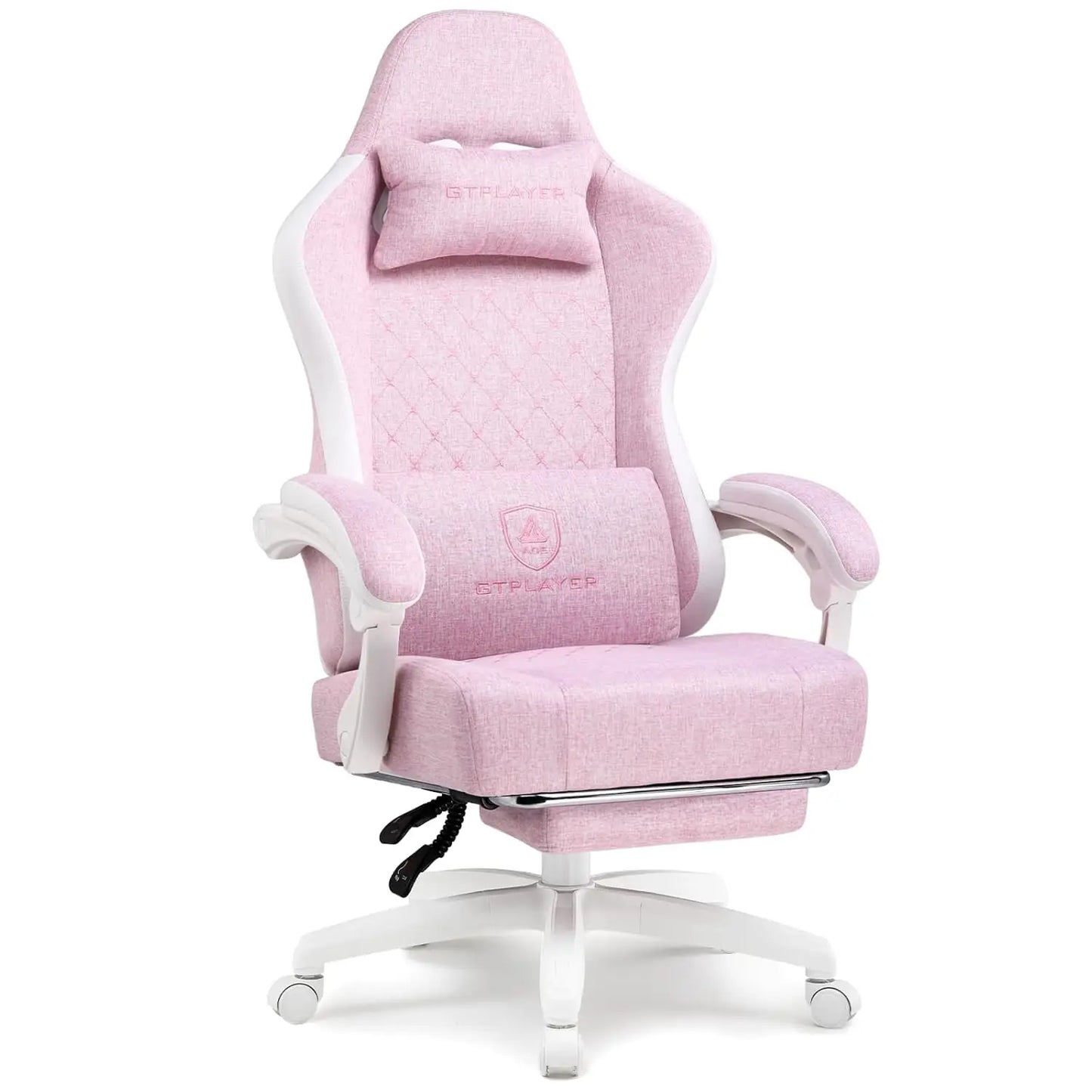 Office Chair, Gaming Computer Desk Fabric Chair with Footrest, High Back Ergonomic Office Chair with Pocket Spring Lumbar Suppor